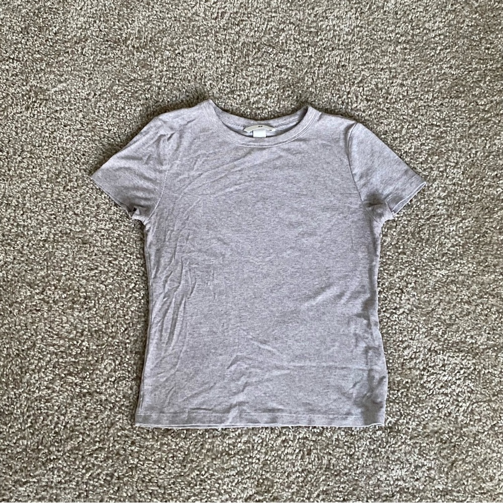 H&M Light Heathered Ribbed Tee